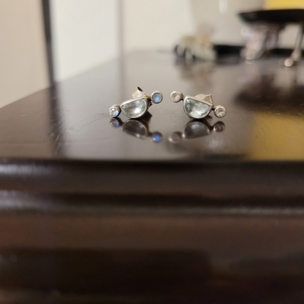 Moonstone & Aquamarine earrings